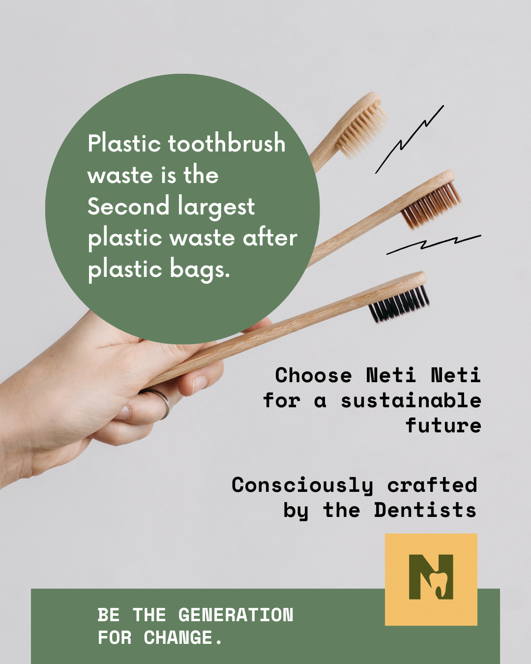 Neti Neti Bamboo Toothbrush – Adult (Pack of 4)